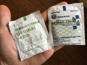 Two Genmai-cha tea bags