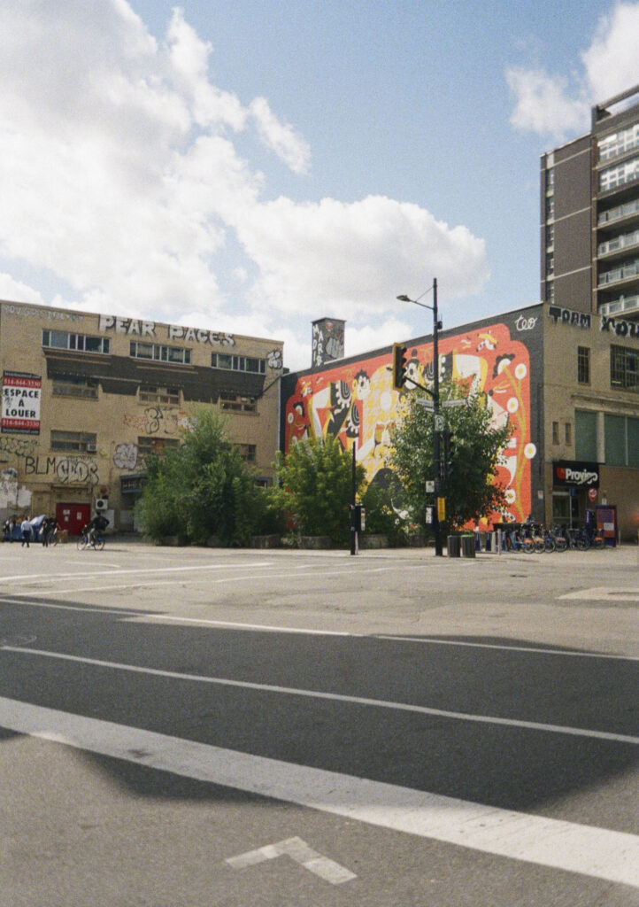 Bright mural and graffitti