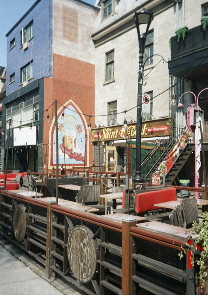 Outside a restaurant on St. Deni Street, perhaps